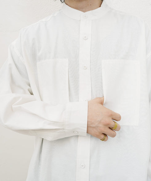 オーバーサイズ バンドカラー L/S シャツ OUTLET SALE 213775