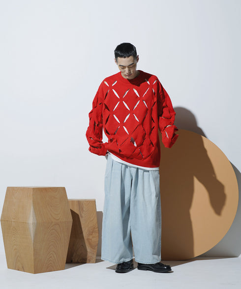 H178 / 着用サイズ: L*ライトインディゴブルー
トップス:217629 インナー:217749