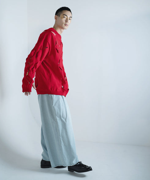 H178 / 着用サイズ: L*ライトインディゴブルー
トップス:217629 インナー:217749