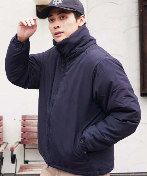 フード脱着中綿ジャケット | 暖かい あったか アウター シンプル 大人 ドローコード 撥水 軽い 軽量 防寒 2WAY フード付き 冬服 冬物