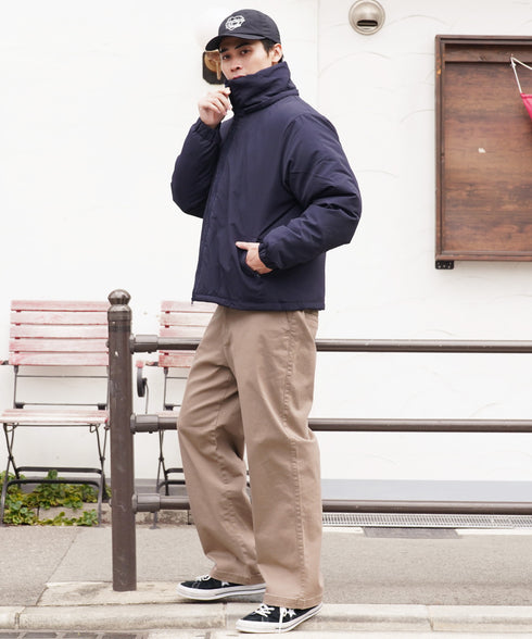 フード脱着中綿ジャケット | 暖かい あったか アウター シンプル 大人 ドローコード 撥水 軽い 軽量 防寒 2WAY フード付き 冬服 冬物