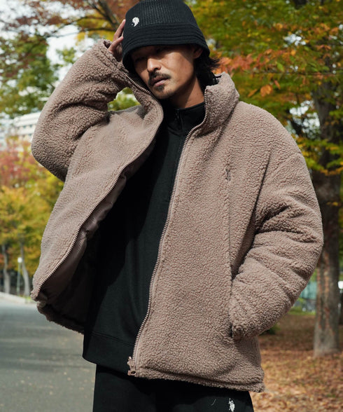 H171 / 着用サイズ: L グレージュ(ボア側)