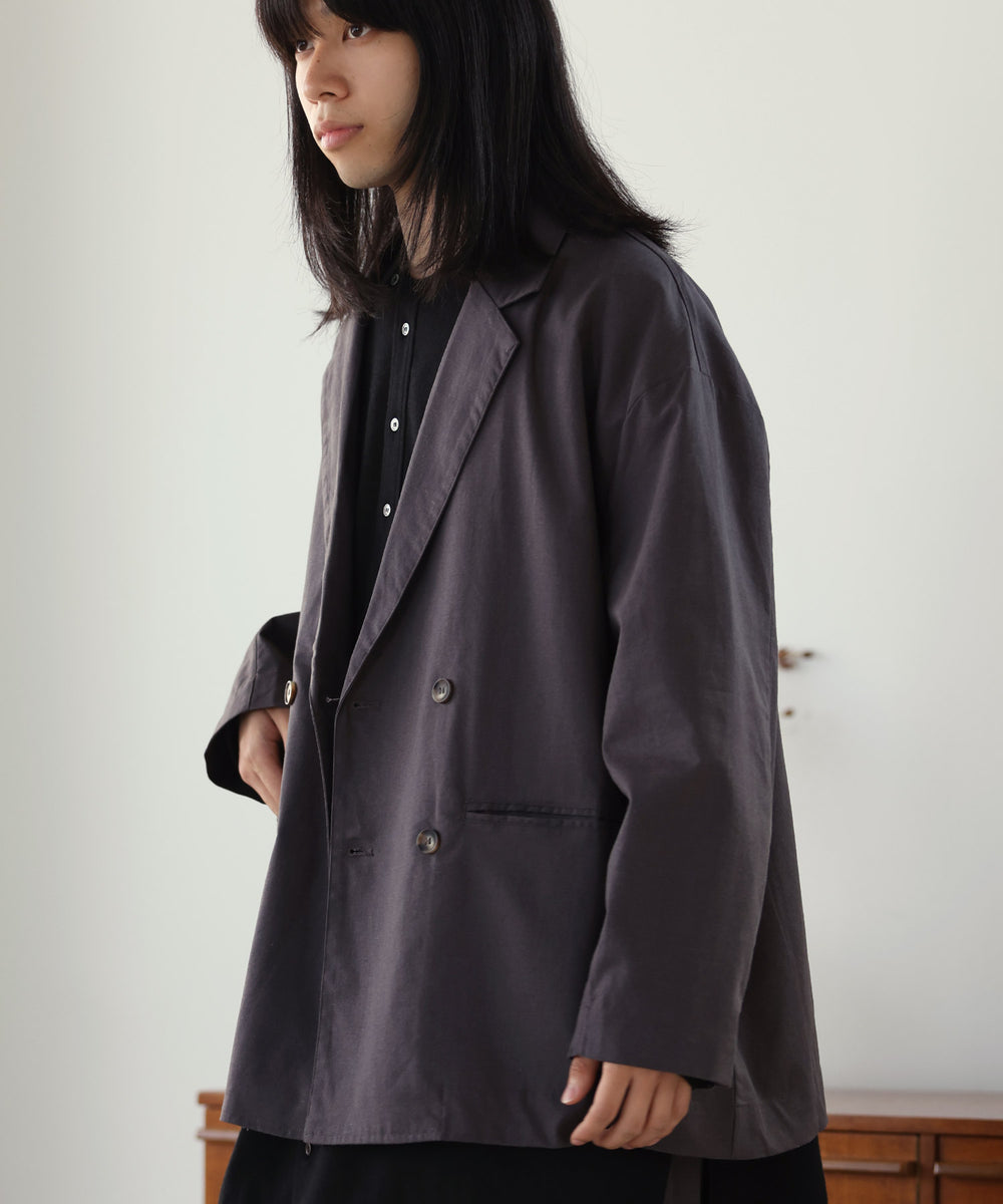 ELLE EN NOIR ブルーダブルブレストジャケット 165 ダブルブレスト テーラードジャケット OUTLET SALE 214487