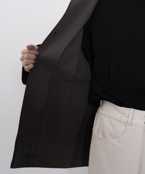 オーバーサイズ ミドル丈 スタンドカラー ラグランスリーブ ハンティングジャケット OUTLET SALE 214512