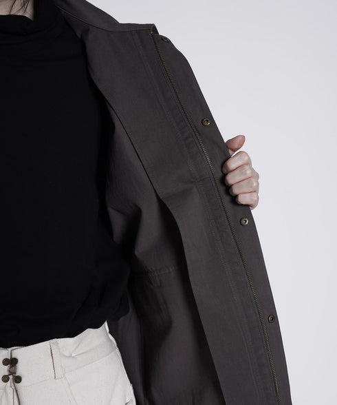 オーバーサイズ ミドル丈 スタンドカラー ラグランスリーブ ハンティングジャケット OUTLET SALE 214512