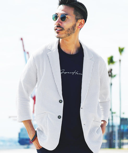 ホワイト×グレー MODEL : GO 180cm 66kg Lsize