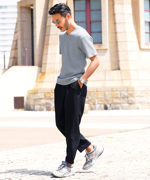 ワッフルVネックT