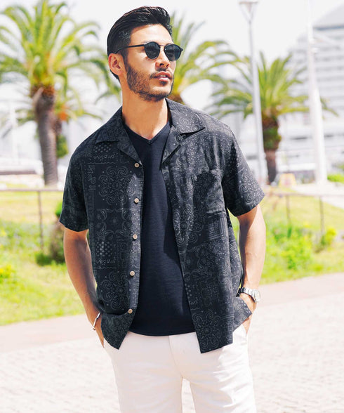 ワッフルVネックT