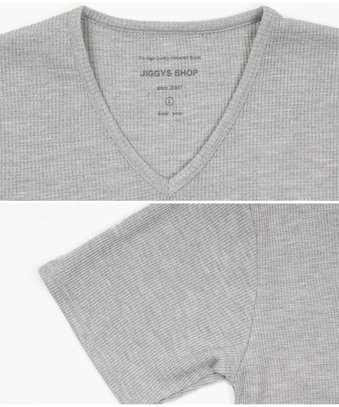 ワッフルVネックT