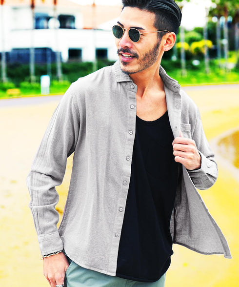 Bグレー(長袖) MODEL : GO 180cm 66kg Lsize