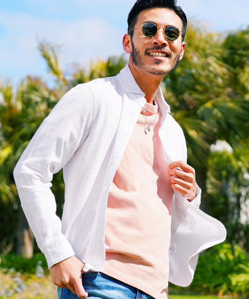 Bホワイト(長袖) MODEL : GO 180cm 66kg Lsize