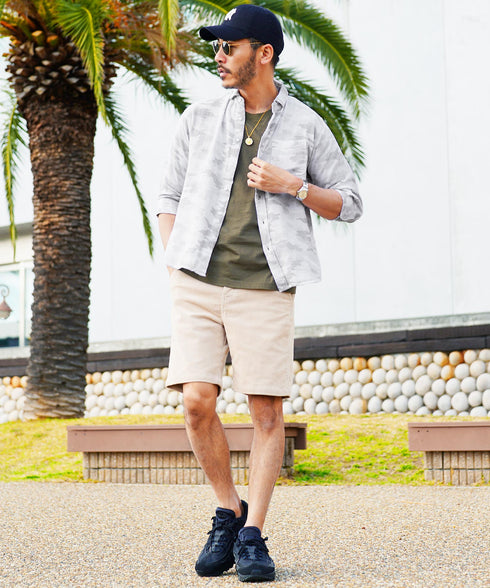 Aホワイトカモ(7分袖) MODEL : GO 180cm 66kg Lsize