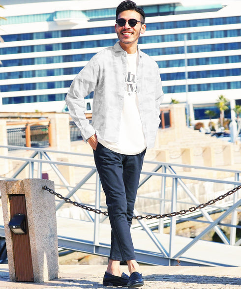 Bホワイトカモ(長袖) MODEL : GO 180cm 66kg Lsize