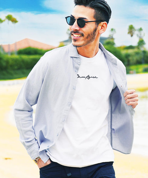 Bライトブルー(長袖) MODEL : GO 180cm 66kg Lsize