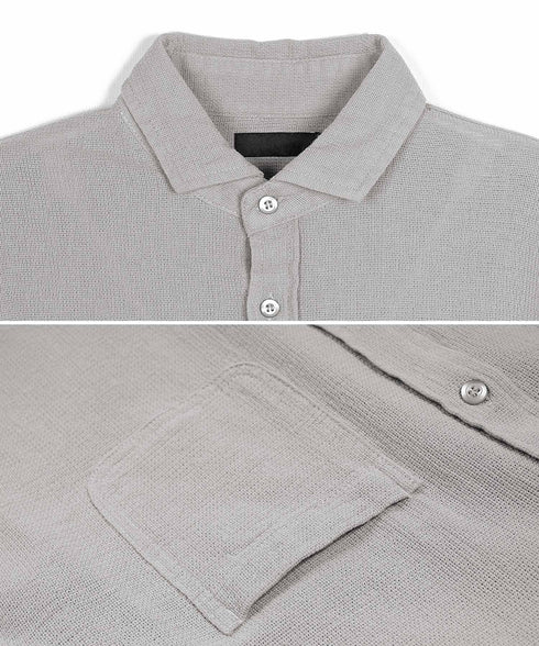 ストレッチ綿麻パナマシャツ