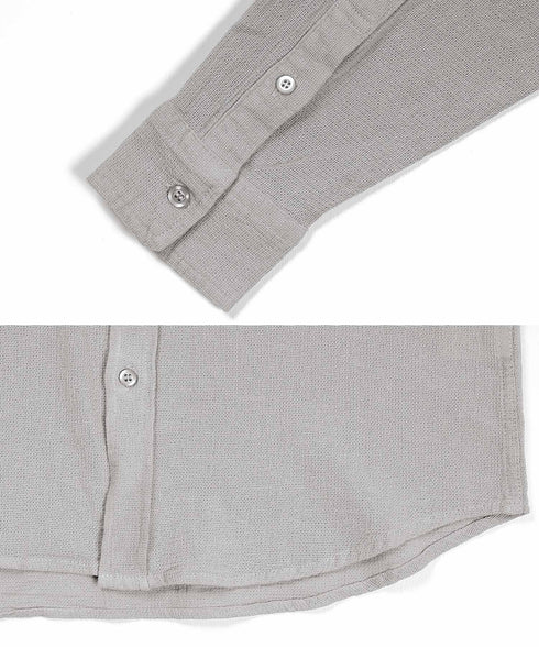 ストレッチ綿麻パナマシャツ