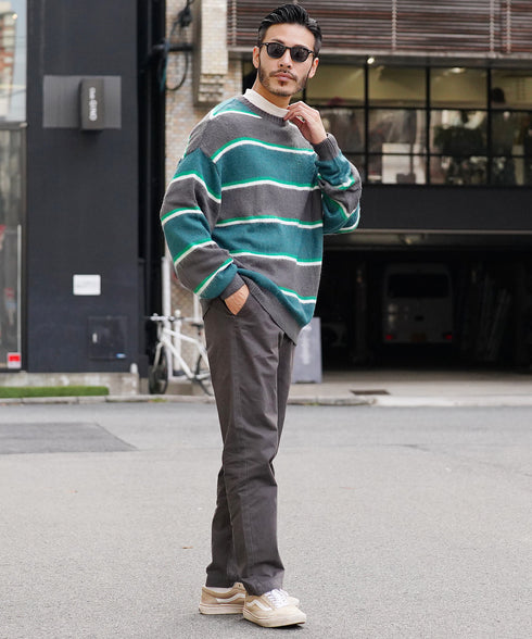 チャコールグレー×グリーン MODEL : GO 180cm 66kg Lsize