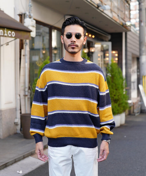 ネイビー×サンド MODEL : GO 180cm 66kg Lsize