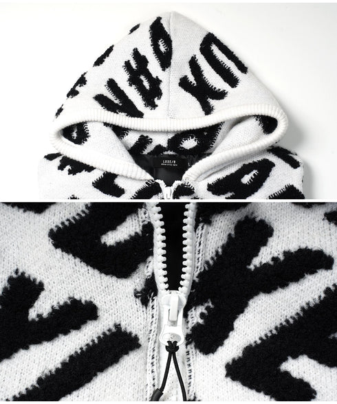 中綿入りZIPUPロゴニットベスト