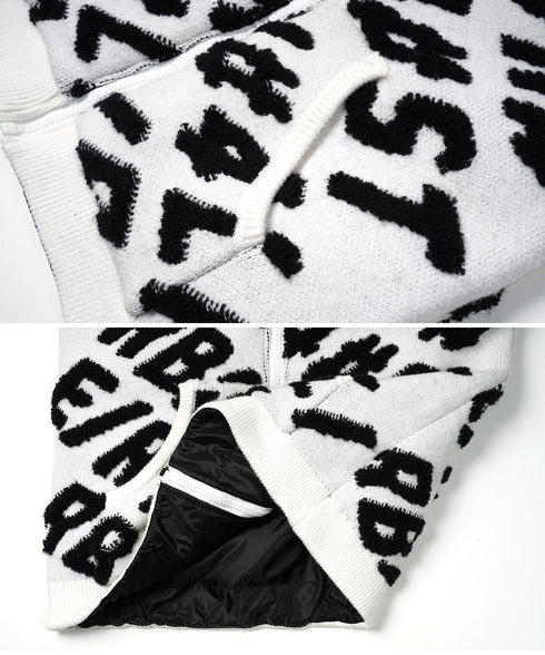 中綿入りZIPUPロゴニットベスト