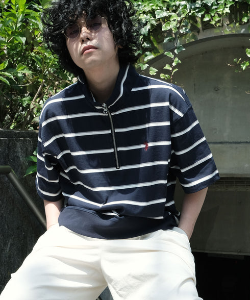 H174 / 着用サイズ: XL ネイビーボーダー