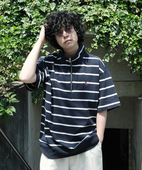 H174 / 着用サイズ: XL ネイビーボーダー