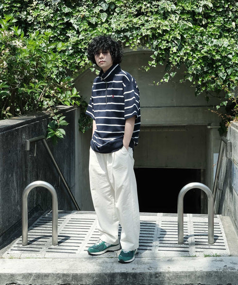 H174 / 着用サイズ: XL ネイビーボーダー