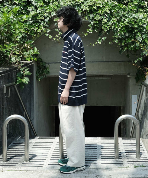 H174 / 着用サイズ: XL ネイビーボーダー