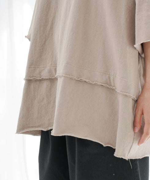 オーバーサイズ カットオフ ショートスリーブ カットソー OUTLET SALE