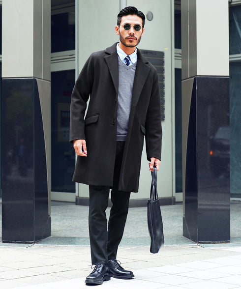 ブラック(チェスターコート) MODEL : GO 180cm 66kg Lsize