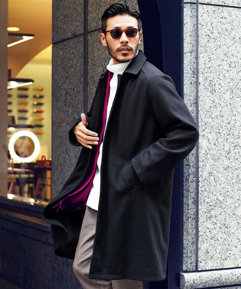 ブラック(ステンカラーコート) MODEL : GO 180cm 66kg Lsize