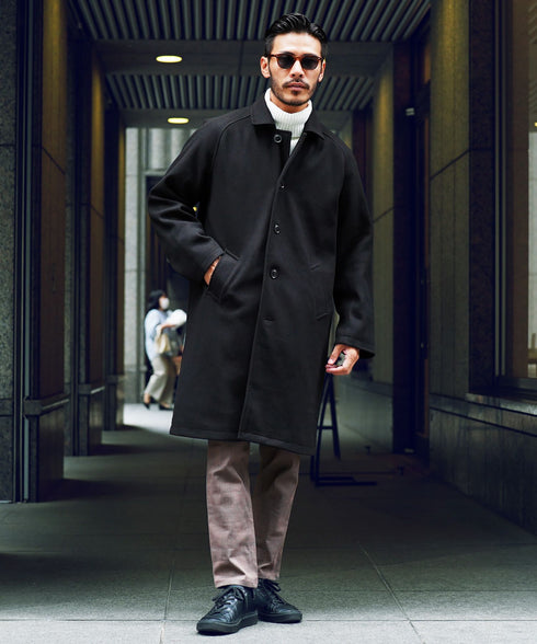 ブラック(ステンカラーコート) MODEL : GO 180cm 66kg Lsize