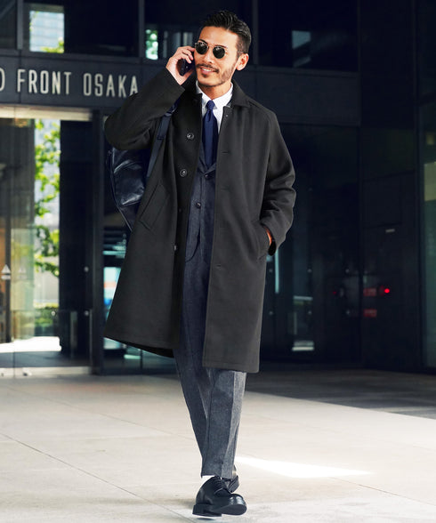 ブラック(ステンカラーコート) MODEL : GO 180cm 66kg Lsize