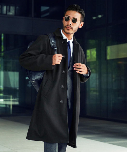 ブラック(ステンカラーコート) MODEL : GO 180cm 66kg Lsize