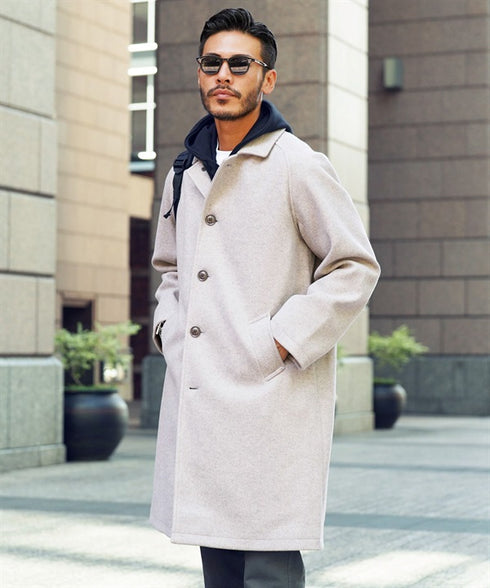 グレージュ(ステンカラーコート) MODEL : GO 180cm 66kg Lsize