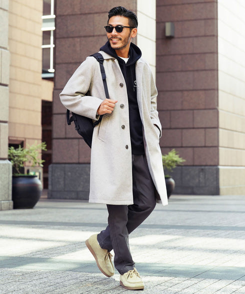 グレージュ(ステンカラーコート) MODEL : GO 180cm 66kg Lsize
