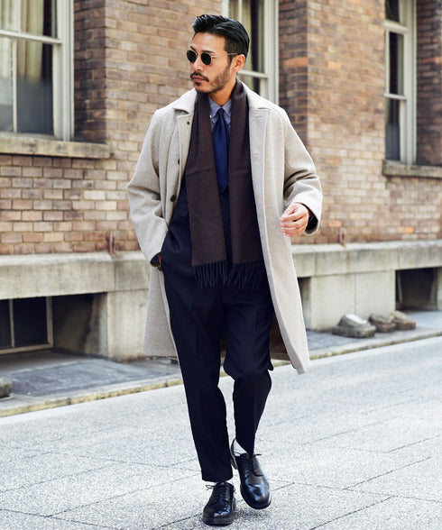 アイボリー(ステンカラーコート) MODEL : GO 180cm 66kg Lsize