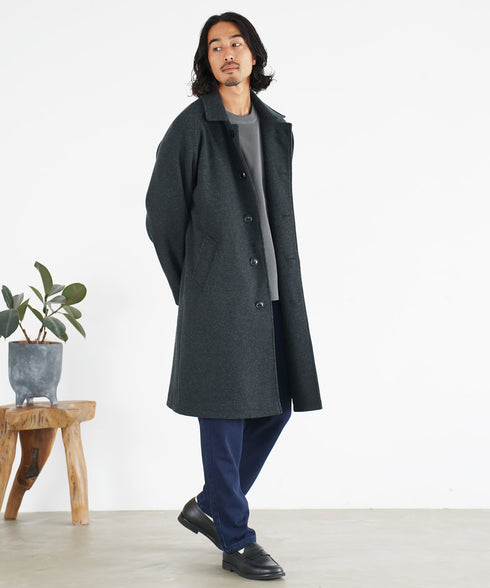 チャコールグレー(ステンカラーコート) MODEL : KAI 181cm 68kg Lsize
