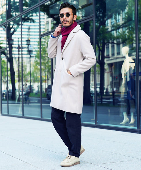 アイボリー(チェスターコート) MODEL : GO 180cm 66kg Lsize