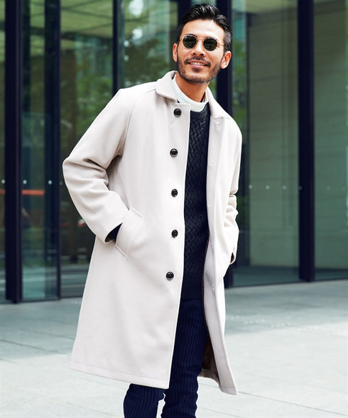 アイボリー(ステンカラーコート) MODEL : GO 180cm 66kg Lsize