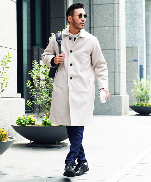 アイボリー(ステンカラーコート) MODEL : GO 180cm 66kg Lsize