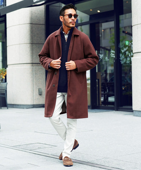 ブラウン(ステンカラーコート) MODEL : GO 180cm 66kg Lsize