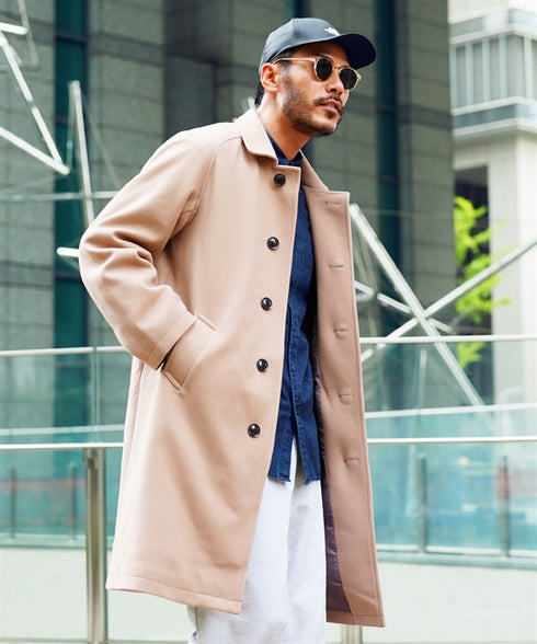 ベージュ(ステンカラーコート) MODEL : GO 180cm 66kg Lsize