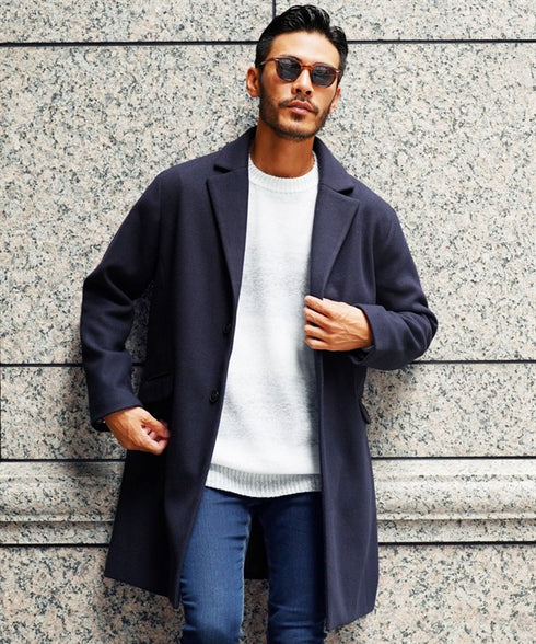 ネイビー(チェスターコート) MODEL : GO 180cm 66kg Lsize