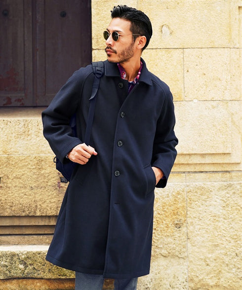 ネイビー(ステンカラーコート) MODEL : GO 180cm 66kg Lsize
