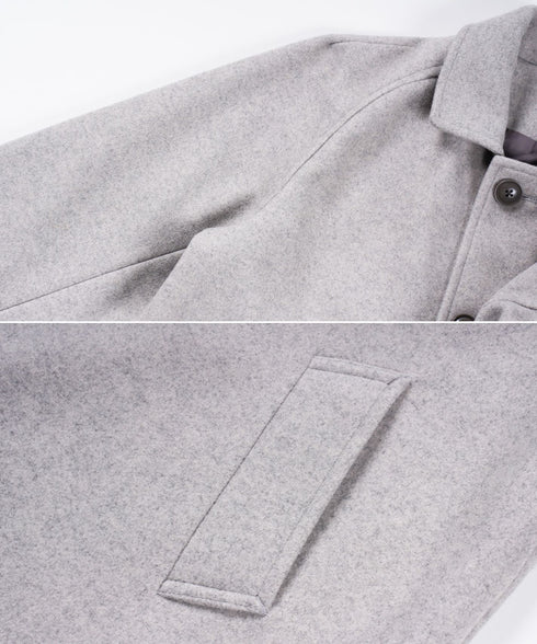 ステンカラーコートのディテール