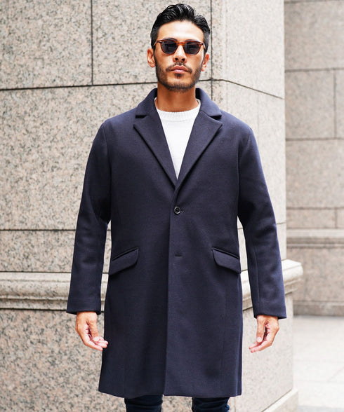 チェスターコート&ステンカラーコート | メンズ アウター 選べる2タイプ ロングコート ビジネスコート 通勤 オンオフ兼用 ロング丈 細身 スリム 秋 冬 秋服 冬服