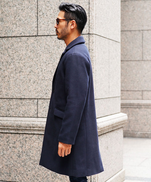 チェスターコート&ステンカラーコート | メンズ アウター 選べる2タイプ ロングコート ビジネスコート 通勤 オンオフ兼用 ロング丈 細身 スリム 秋 冬 秋服 冬服