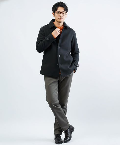 テックメルトンシングルPコート | メンズコート ビジネスコート ビジネス カジュアル ジャケット ショート丈 ストレッチ ミリタリー アウター 秋 秋服 秋物 冬 冬服 冬物