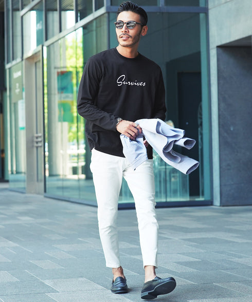 マルチプリントロンT│メンズ長袖Tシャツ ロングスリーブ 秋服 袖プリント バックプリント